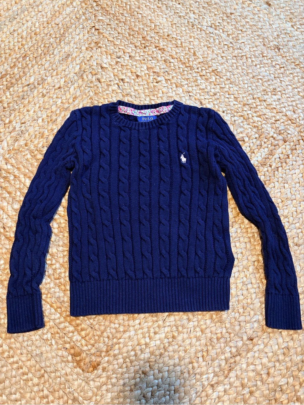 Polo Ralph Lauren Girl's Navy Cable-Knit Sweater
